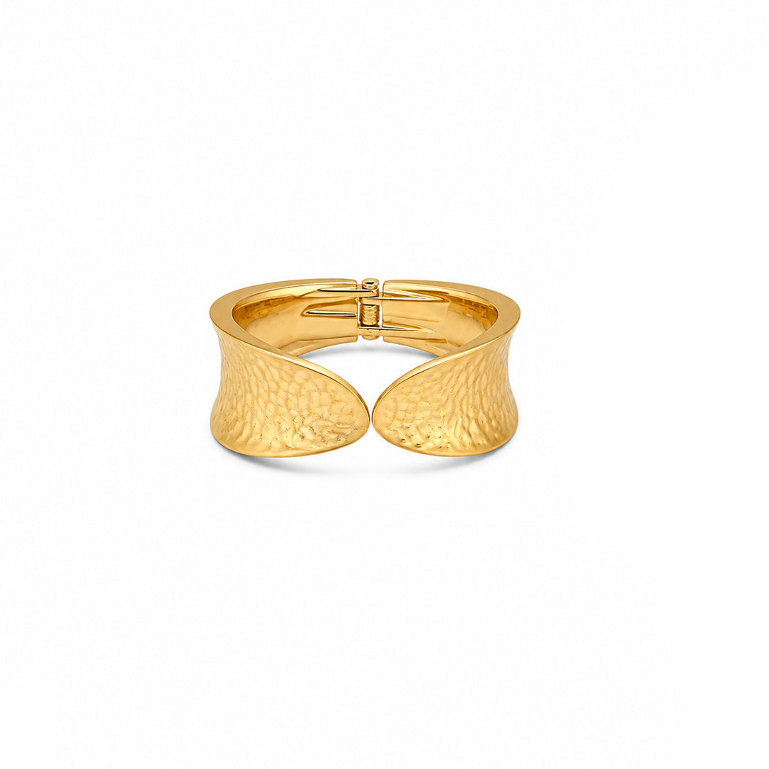 Hammered Gold Statement Cuff Bracelet