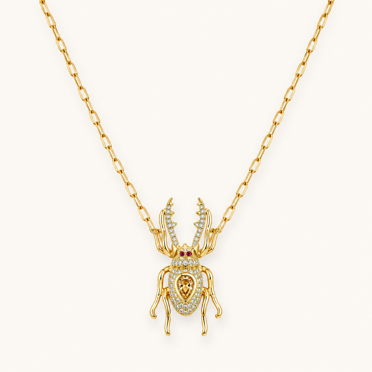 Luxury Crystal Beetle Pendant