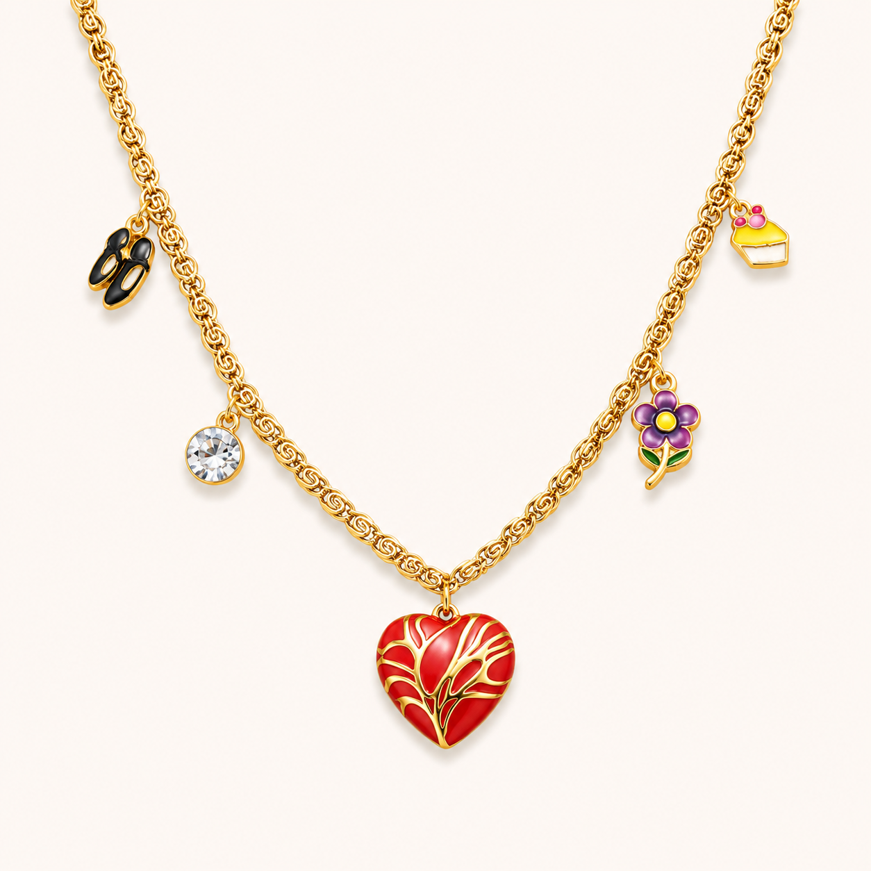 Red Heart Charm Necklace