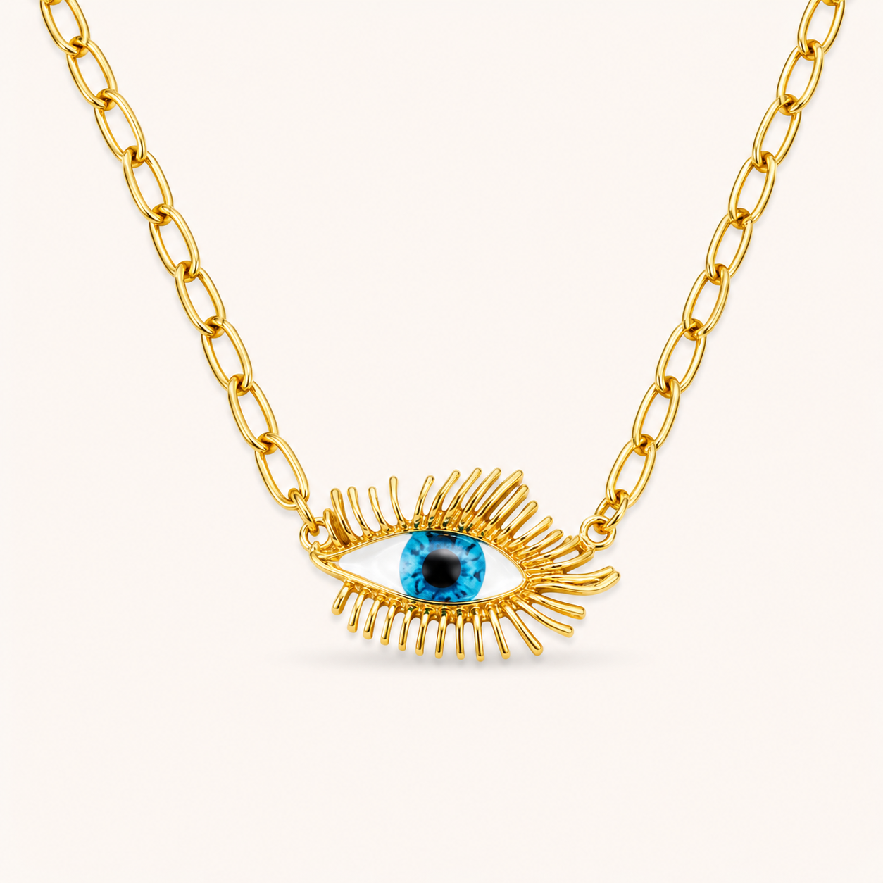 Golden Evil Eye Chain Necklace