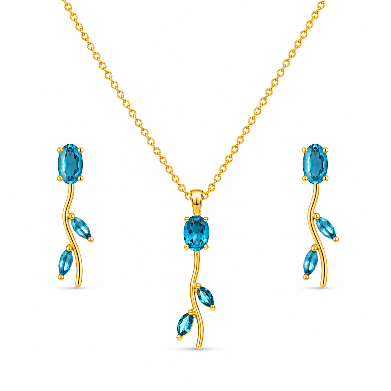 Tulip Crystal Pendant Set