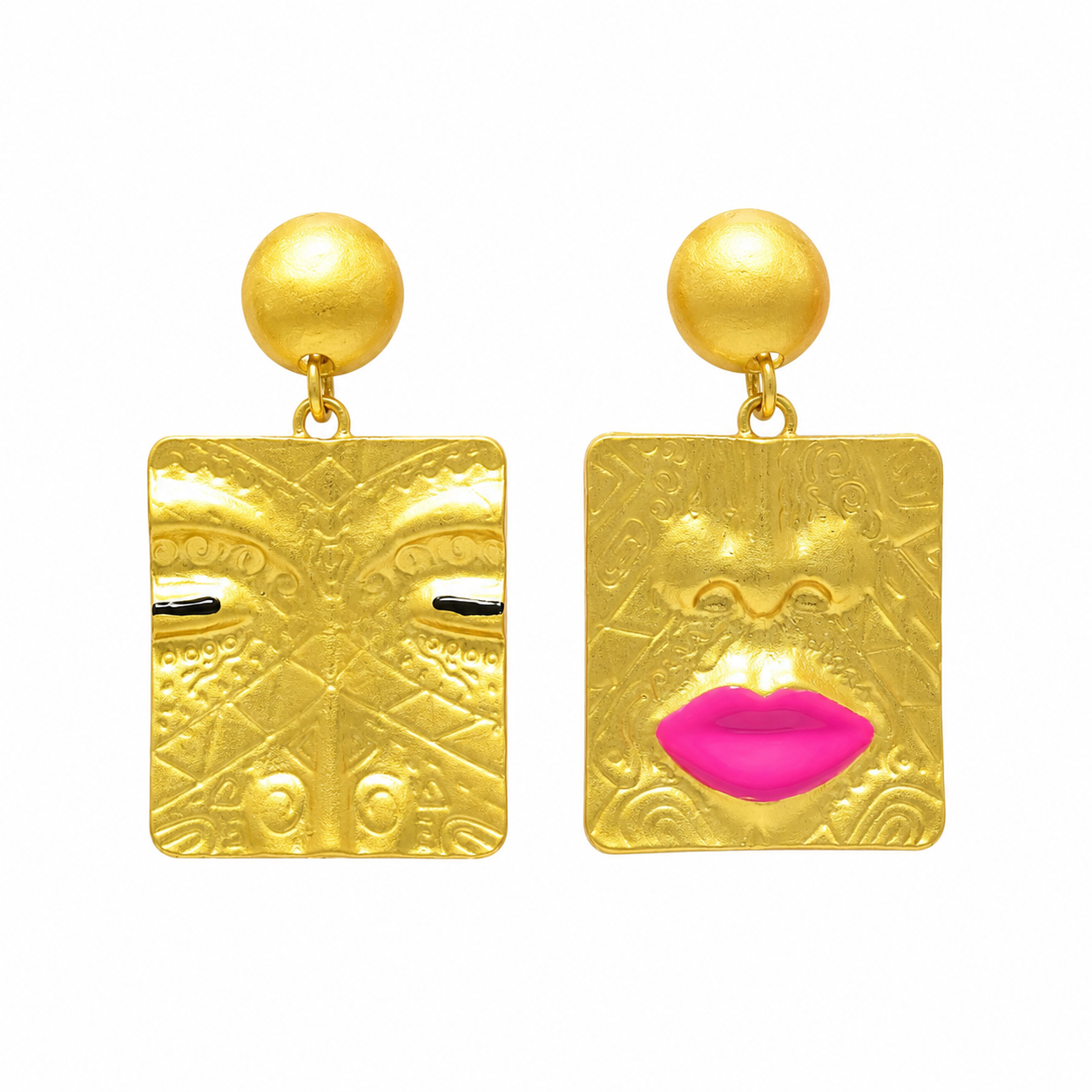 Abstract Face Art Statement Earrings