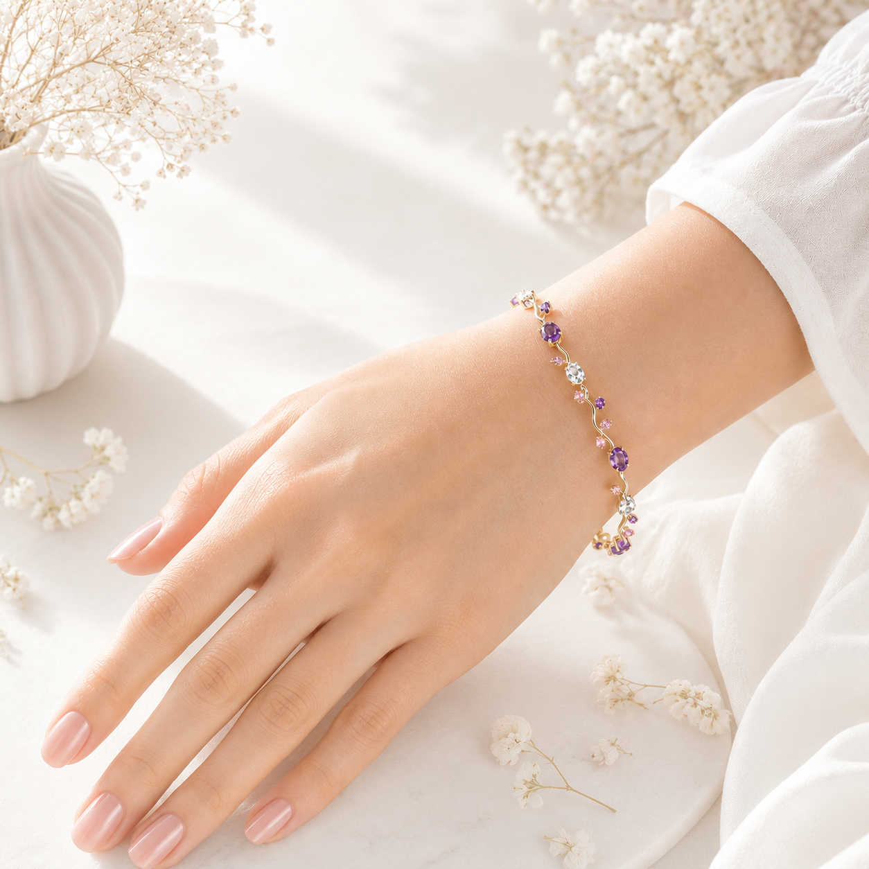 Tulif Amethyst Blossom Bracelet