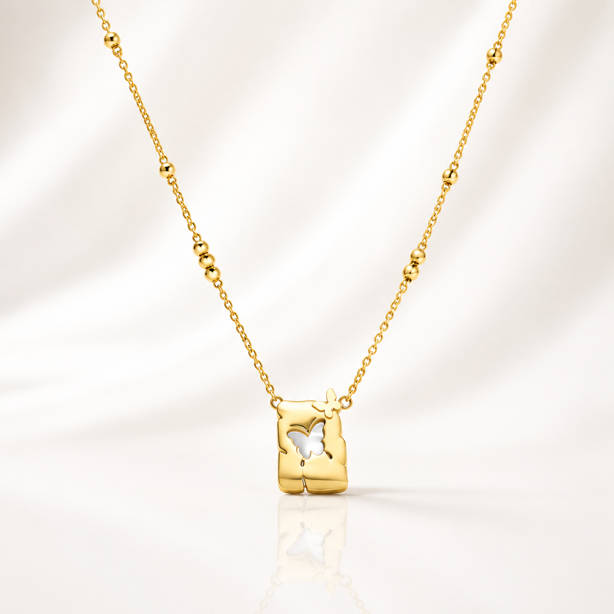 Butterfly Cut Gold Pendant