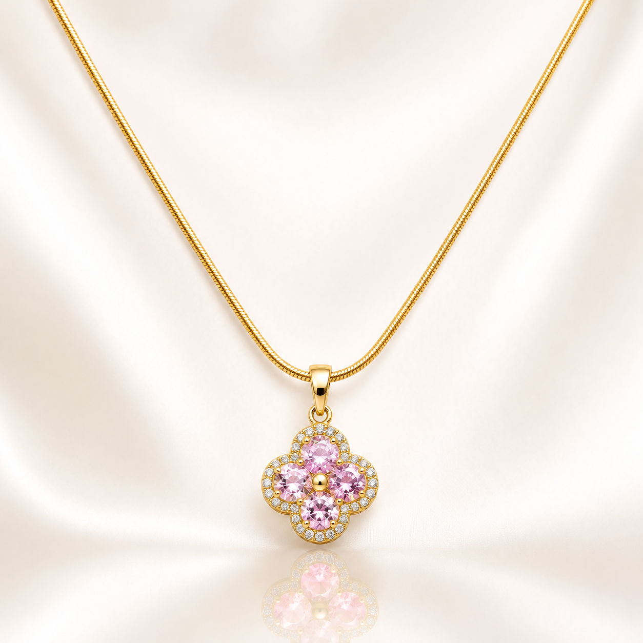 Pink Blossom Crystal Pendant