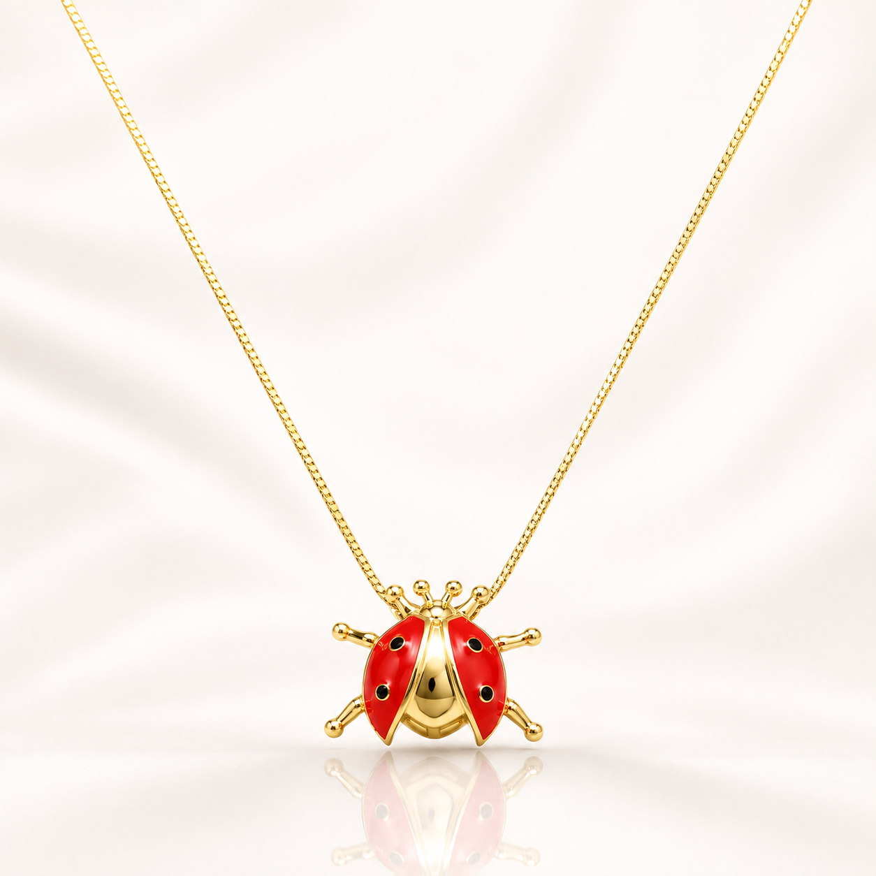 Lucky Ladybug Gold Pendant