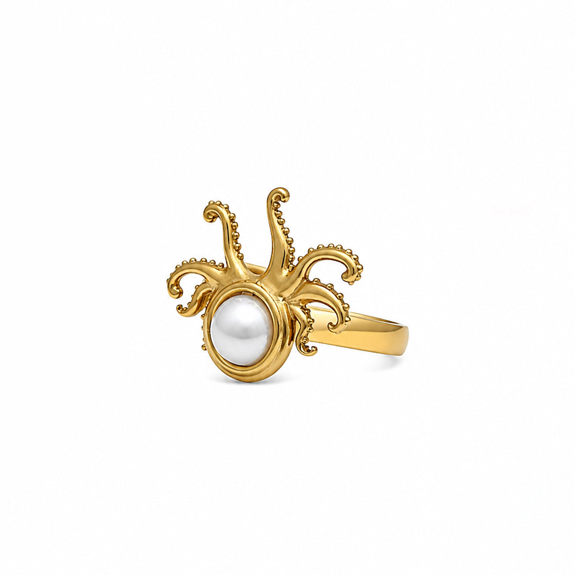 Ocean Pearl Octopus Ring