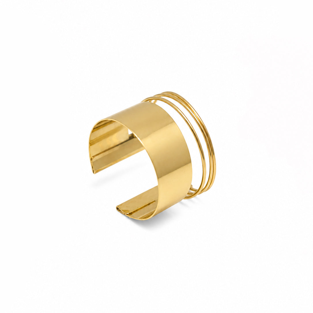 Modern Layered Gold Cuff