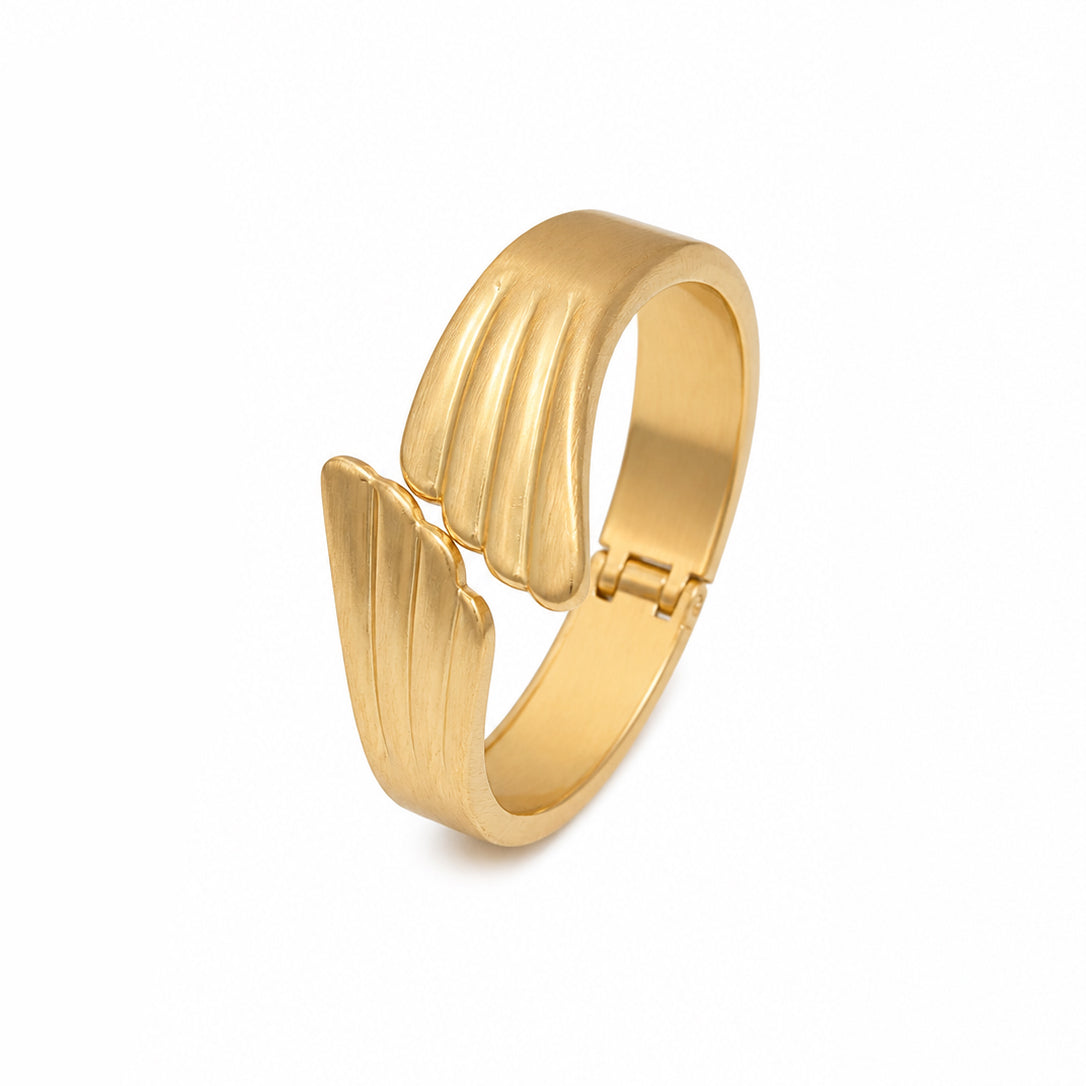 Matte Gold Sculpted Cuff Bracelet