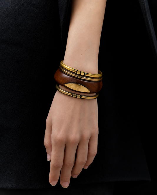 Vintage Wooden Bangle Set