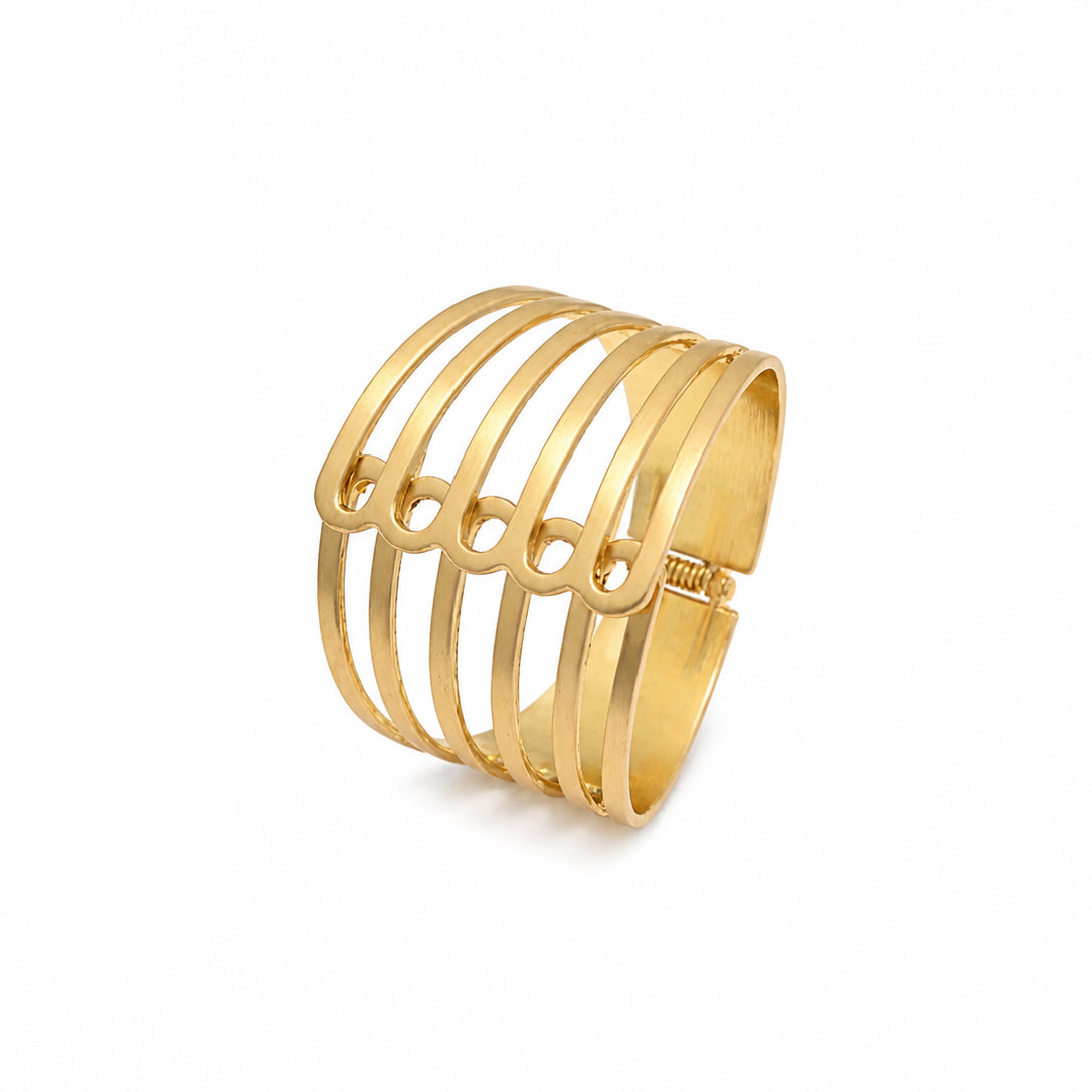 Modern Layered Gold Cuff Bracelet