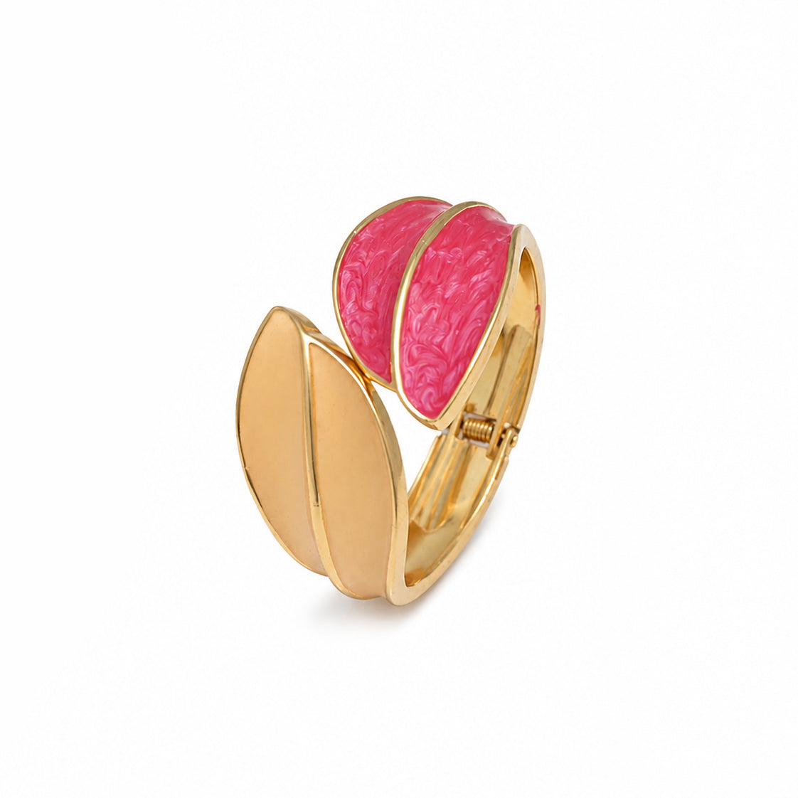 Pink Enamel Statement Cuff Bracelet