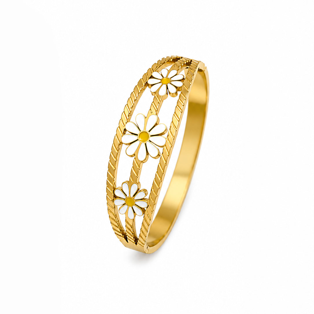 Golden Daisy Floral Bracelet