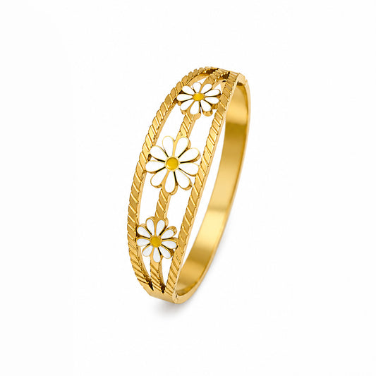 Golden Daisy Floral Bracelet