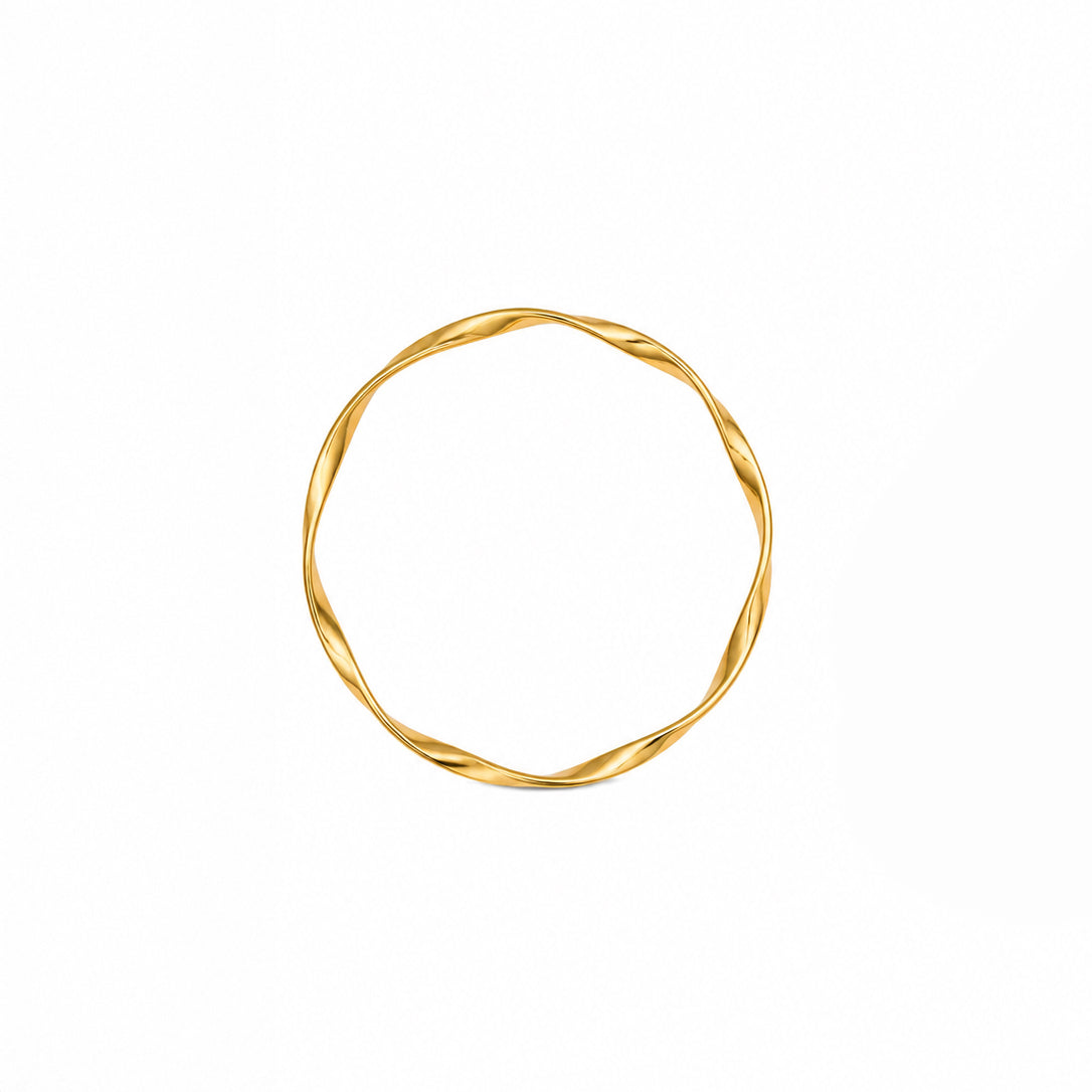 Minimal Twist Gold Bangle