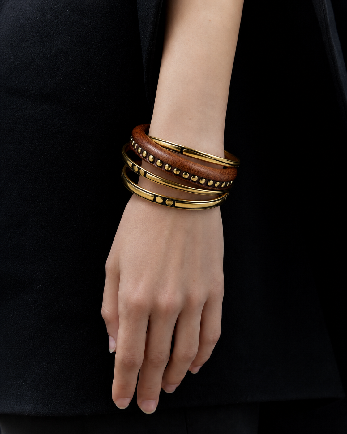 Wooden & Antique Bangle Set