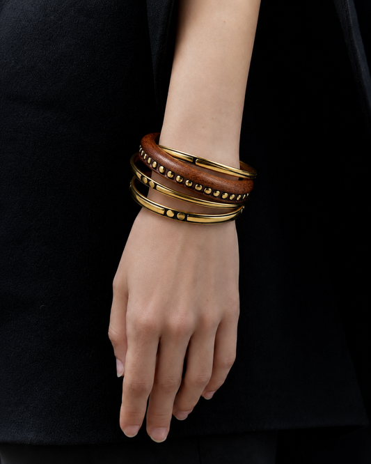 Wooden & Antique Bangle Set