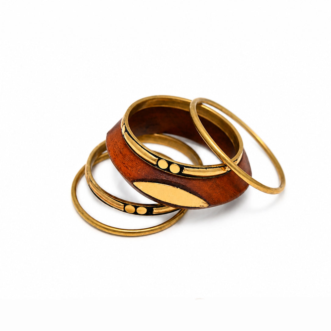 Vintage Wooden Bangle Set