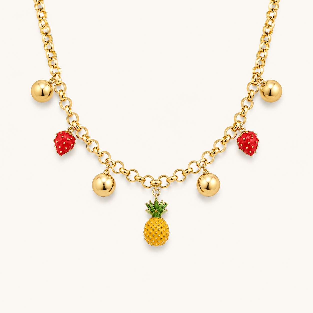 Tropical Fruit Charm Necklace