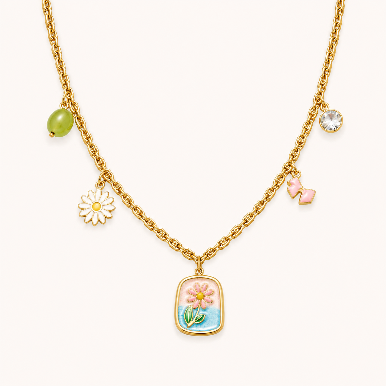 Pastel Bloom Charm Necklace