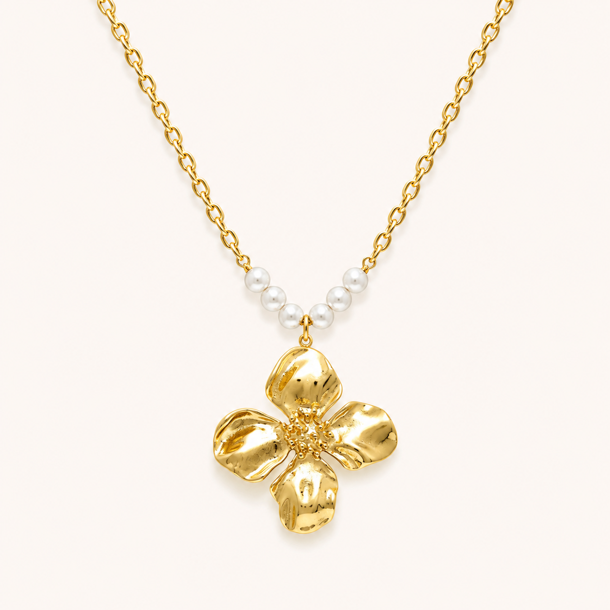 Golden Bloom Pearl Pendant