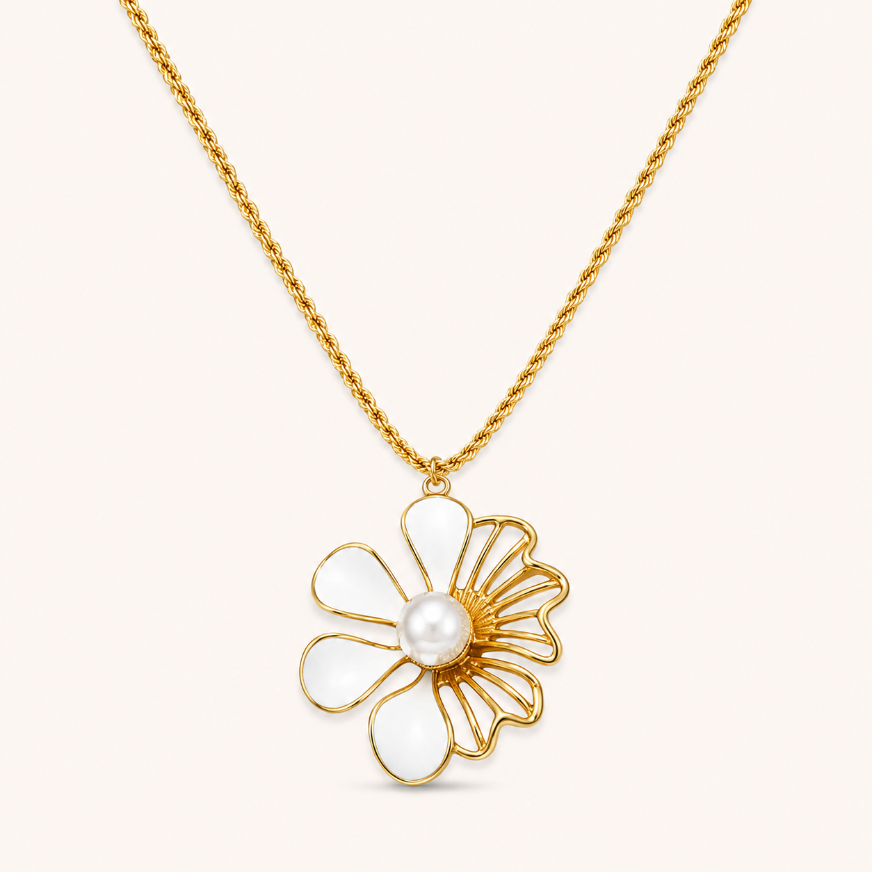 Golden Pearl Bloom Pendant