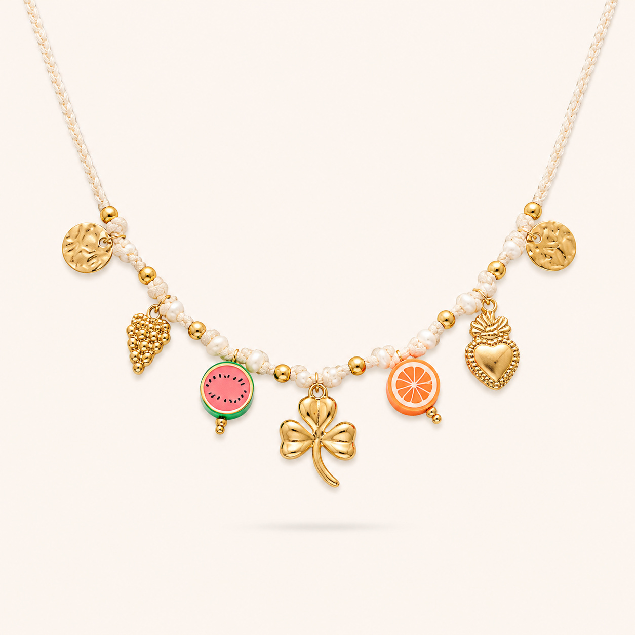 Lucky Fruit Charm Boho Necklace