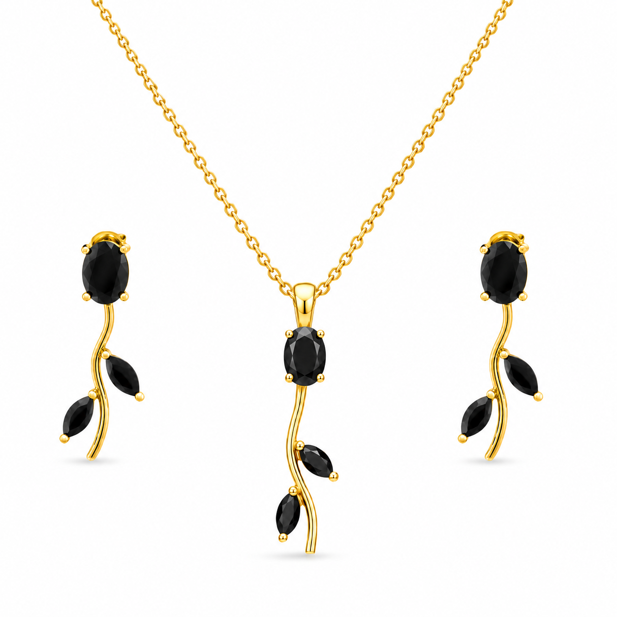 Tulip Crystal Pendant Set