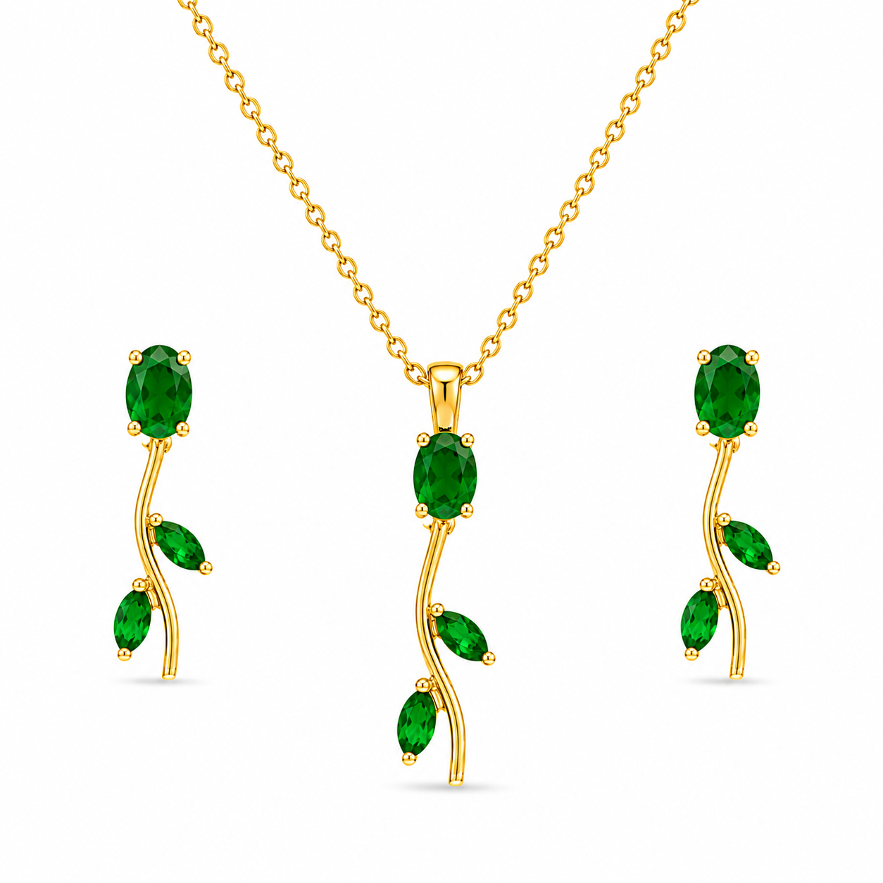 Tulip Crystal Pendant Set