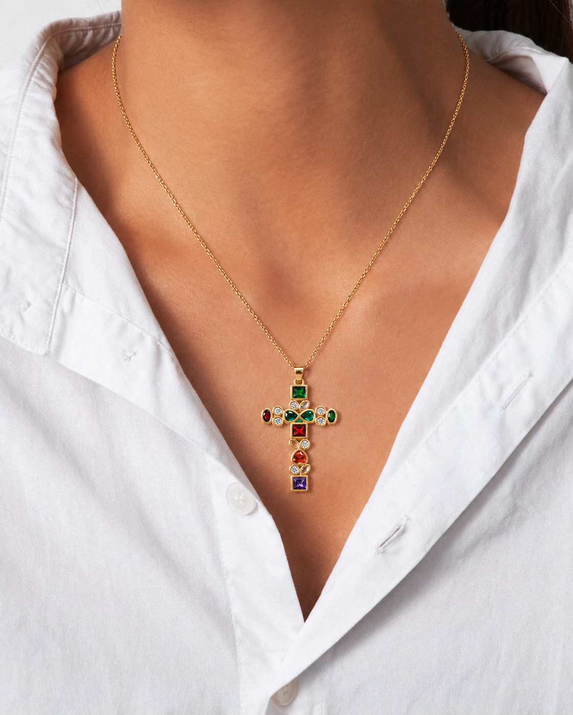 Emerald Royale Cross Pendant