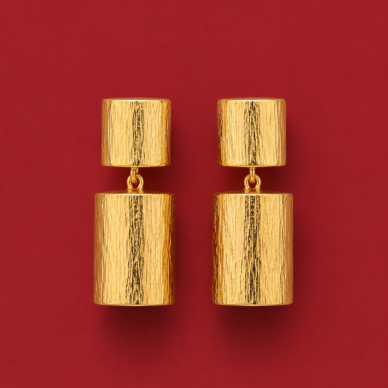 Gold Geometric Drop Earrings