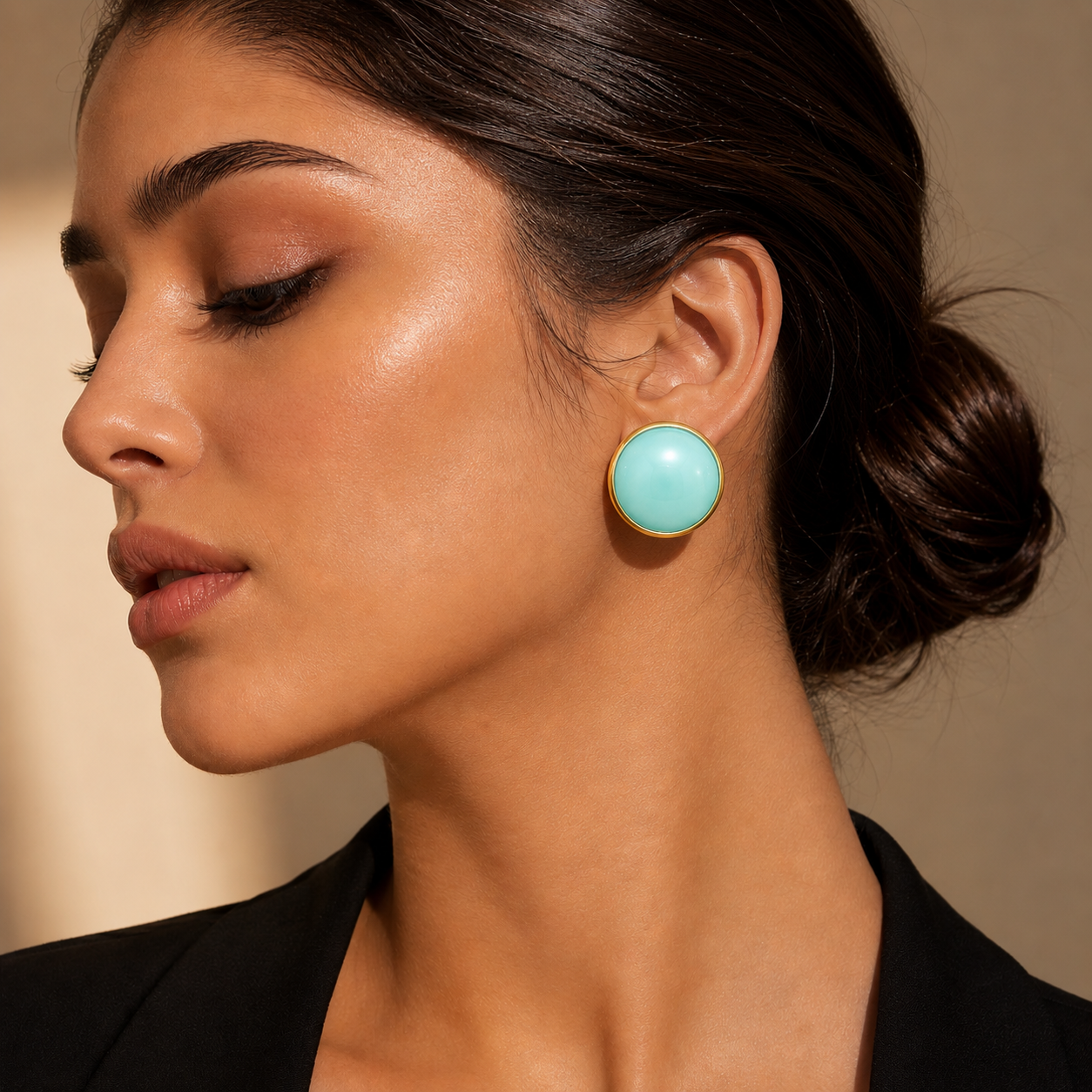 Turquoise Dome Stud Earrings