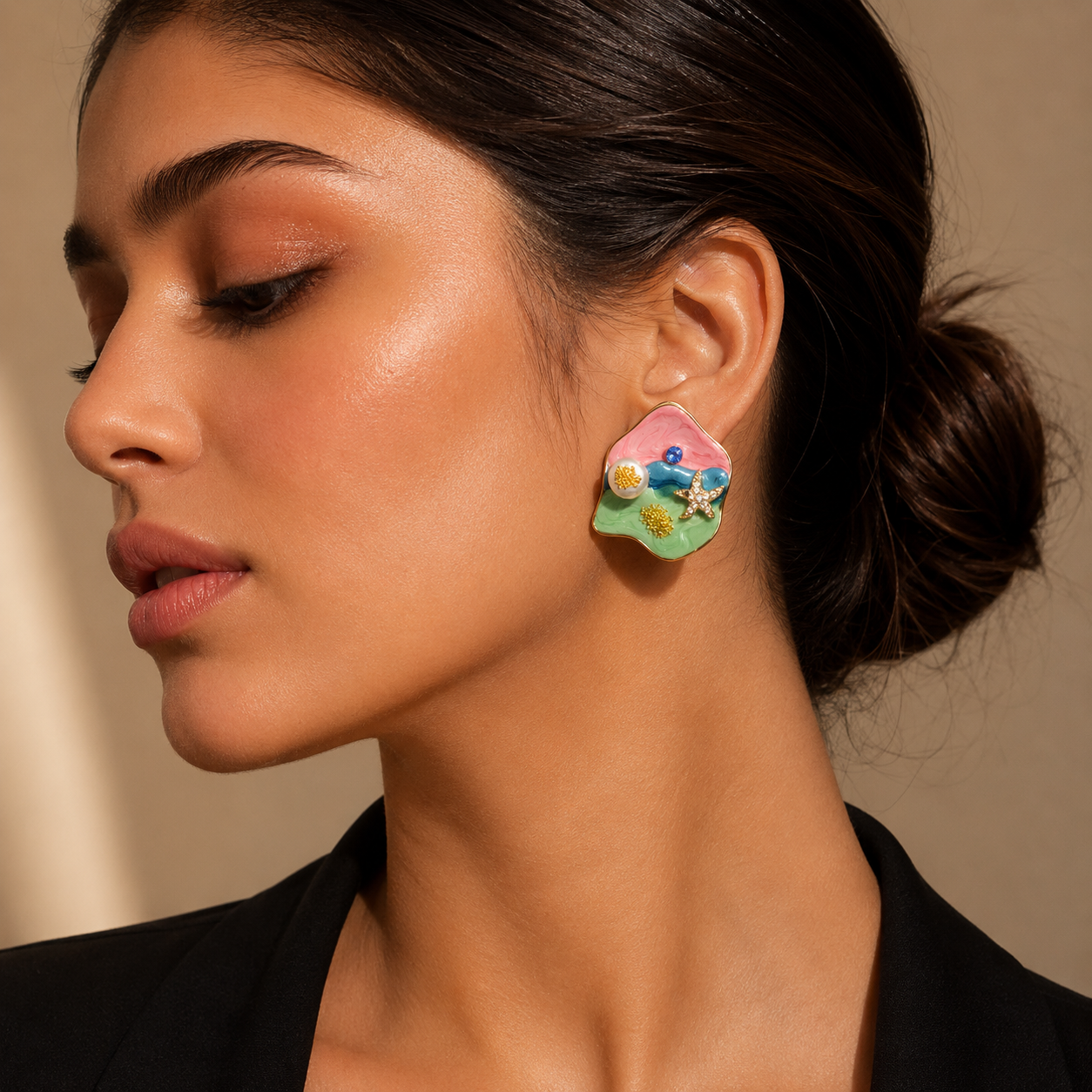 Ocean Charm Abstract Stud Earrings for Women |