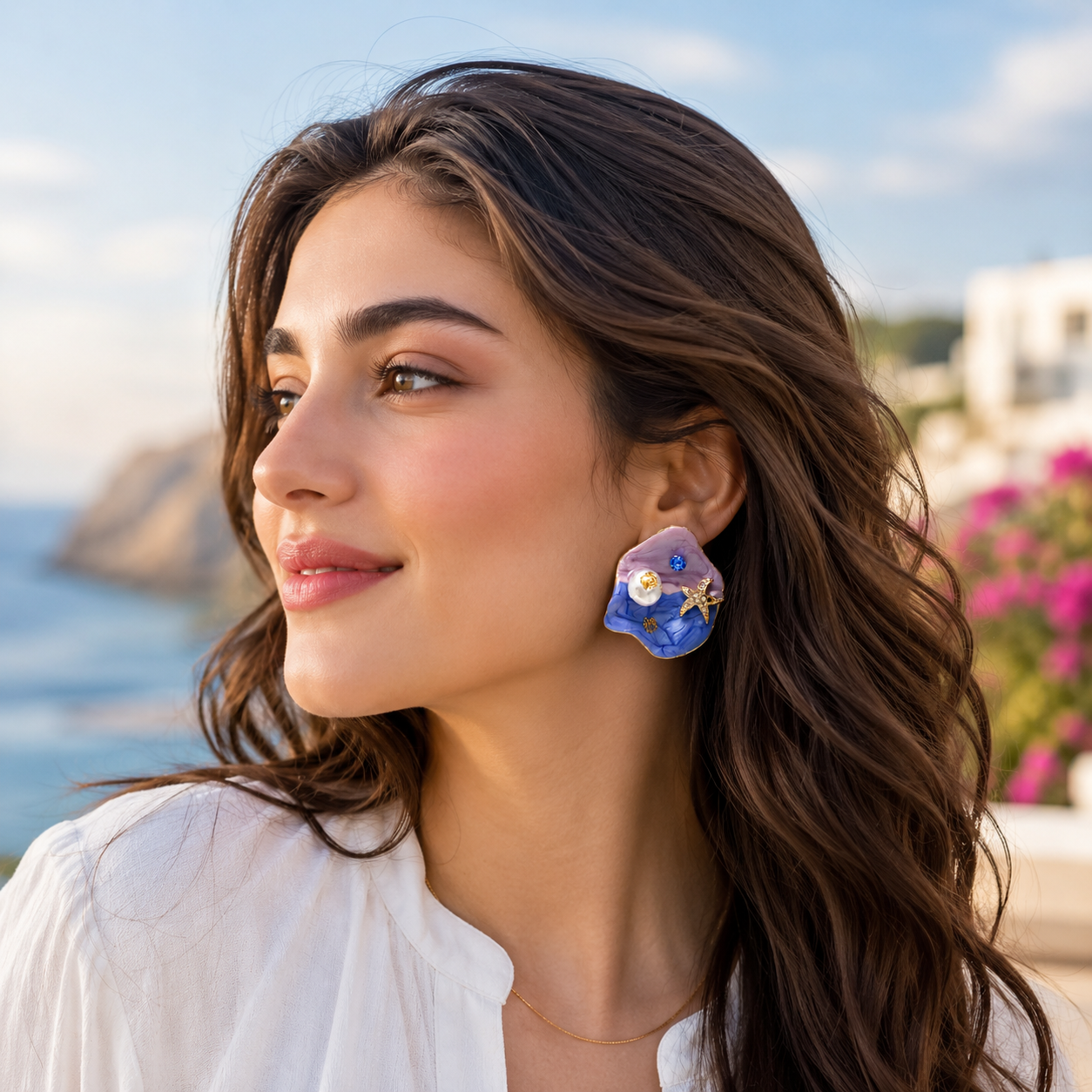 Ocean Charm Abstract Stud Earrings for Women |