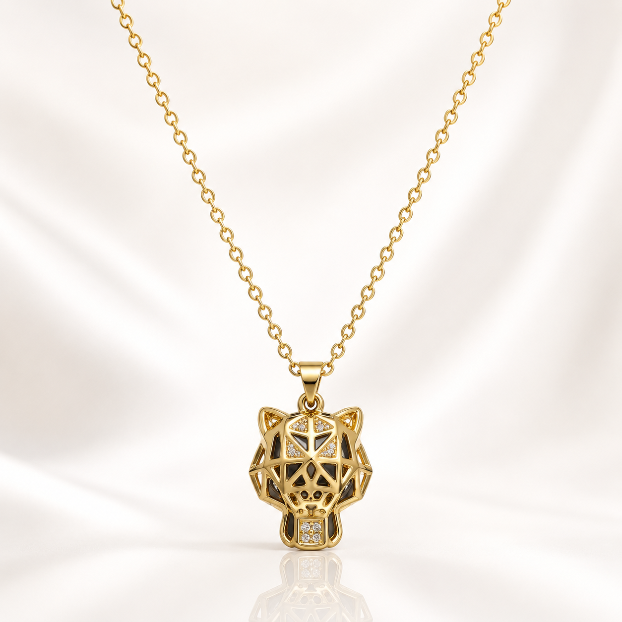 Geometric Panther Gold Pendant