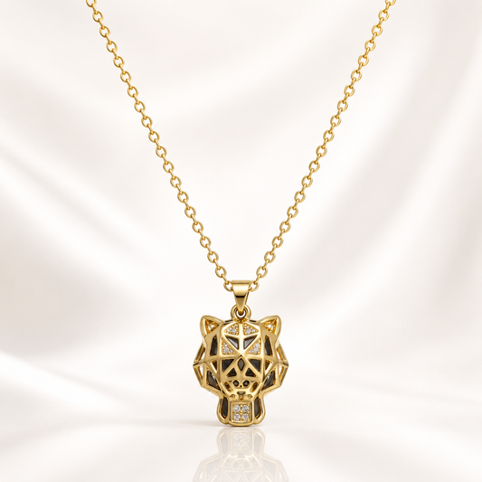 Geometric Panther Gold Pendant