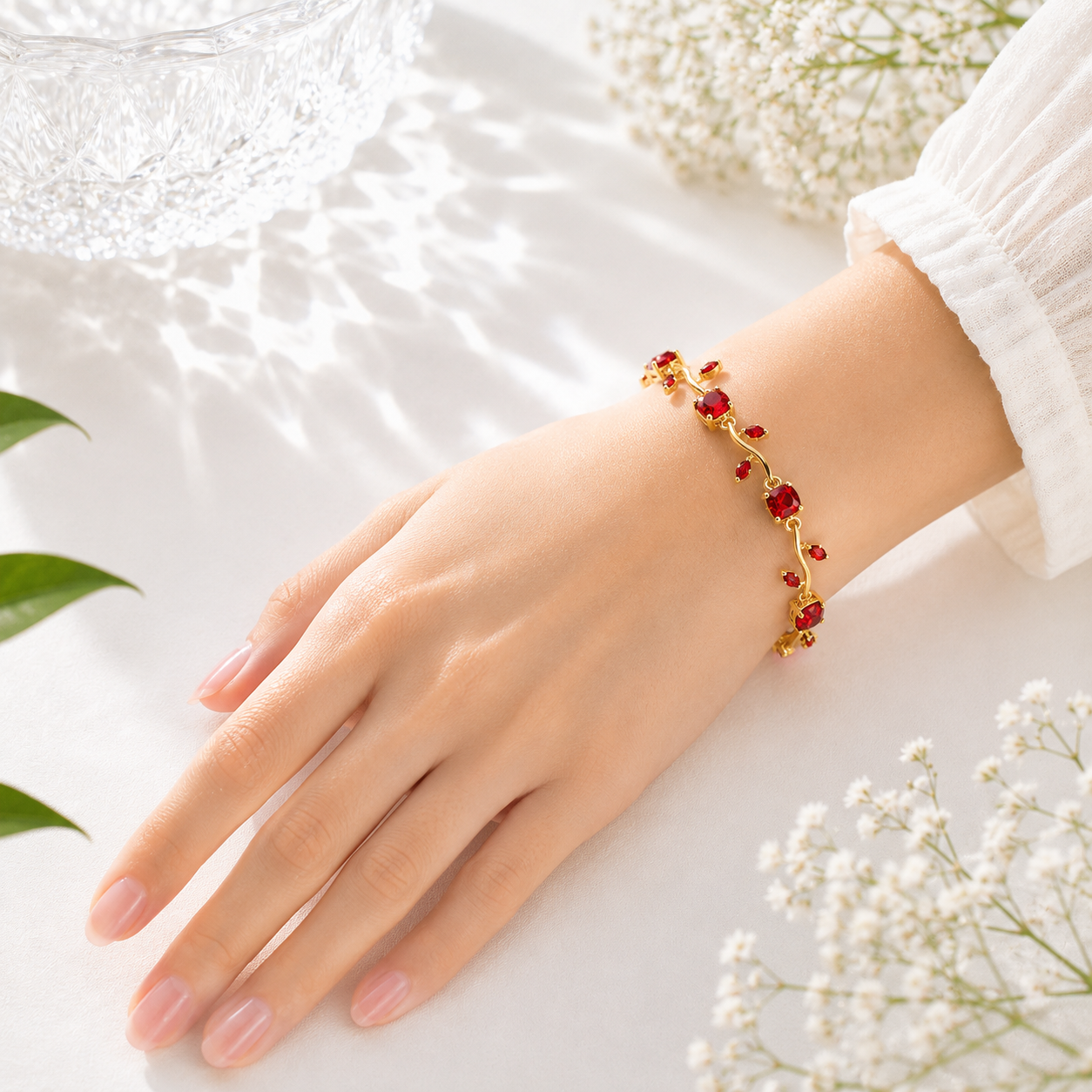 Tulif Ruby Bloom Bracelet