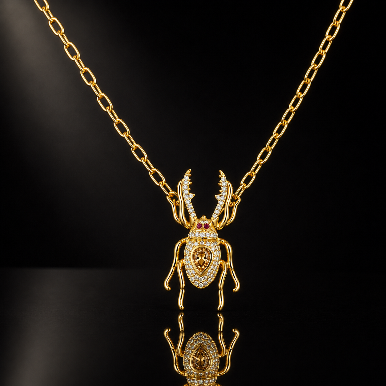 Royal Beetle Crystal Pendant