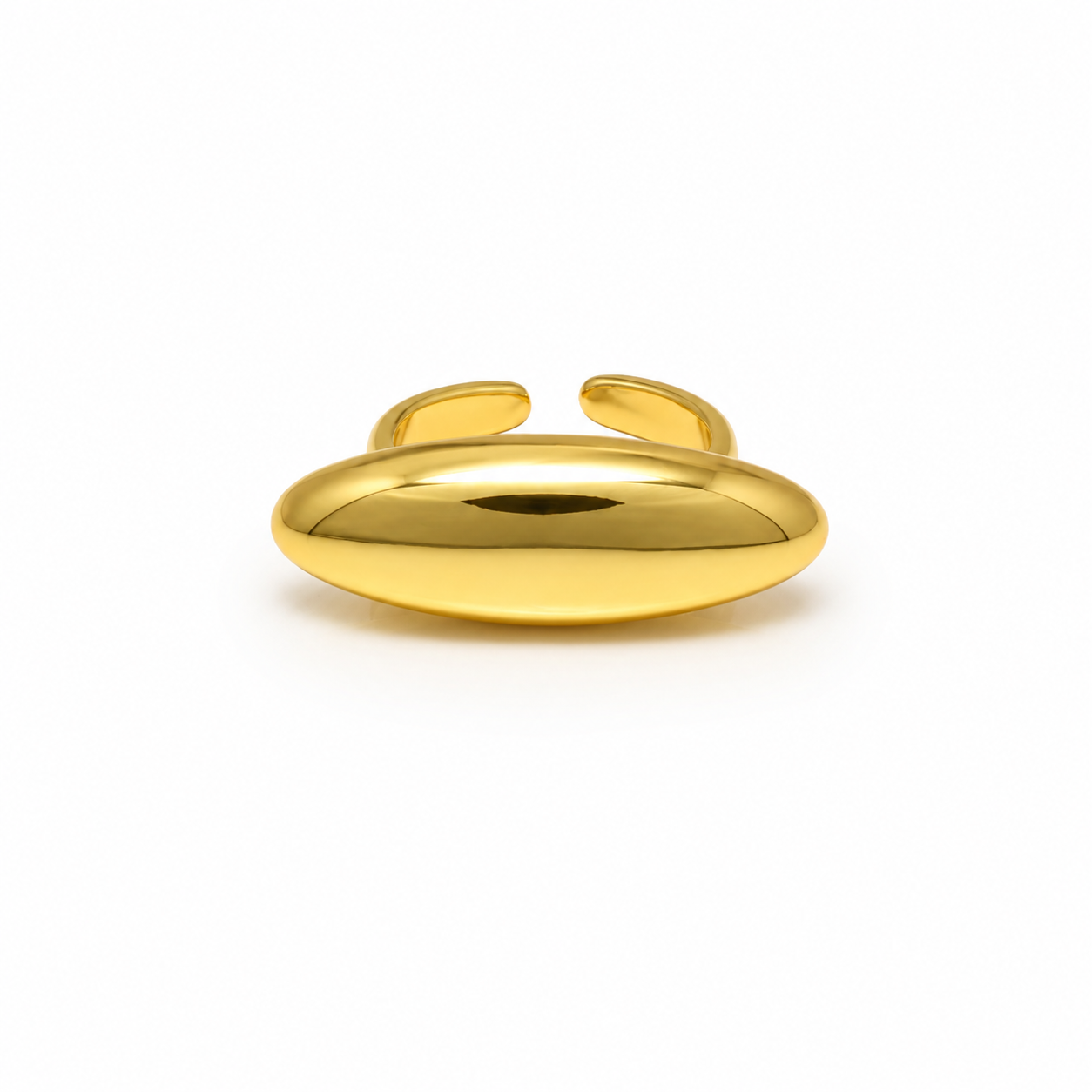 Golden Dome Statement Ring – Minimal Adjustable Luxury Ring