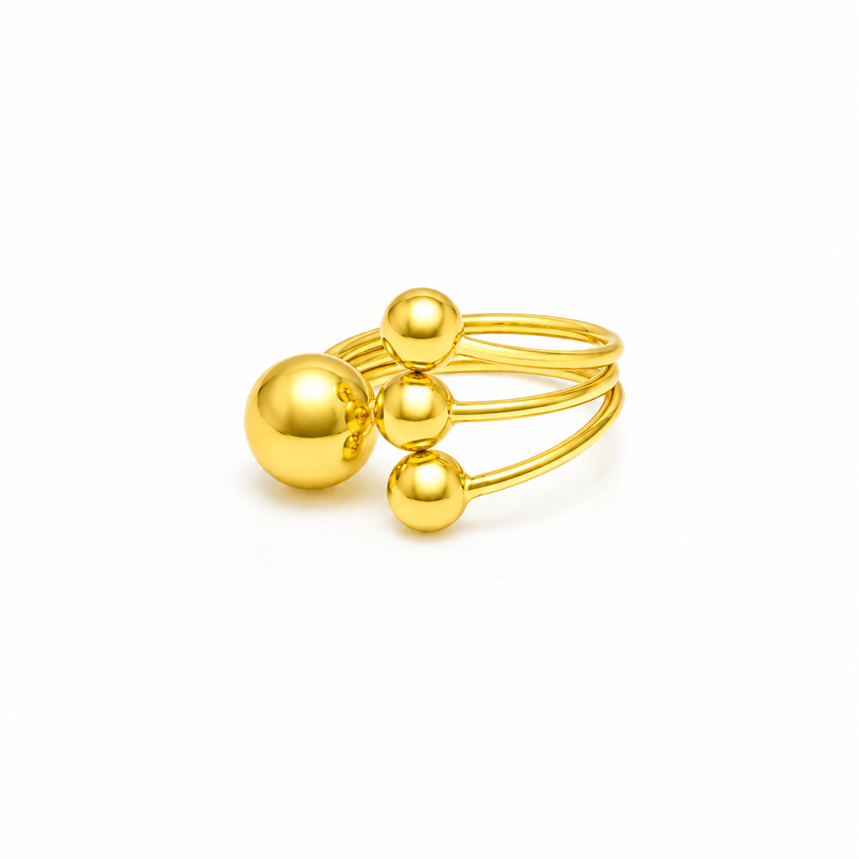 Golden Orb Multi-Layer Ring – Minimal Adjustable Statement Ring