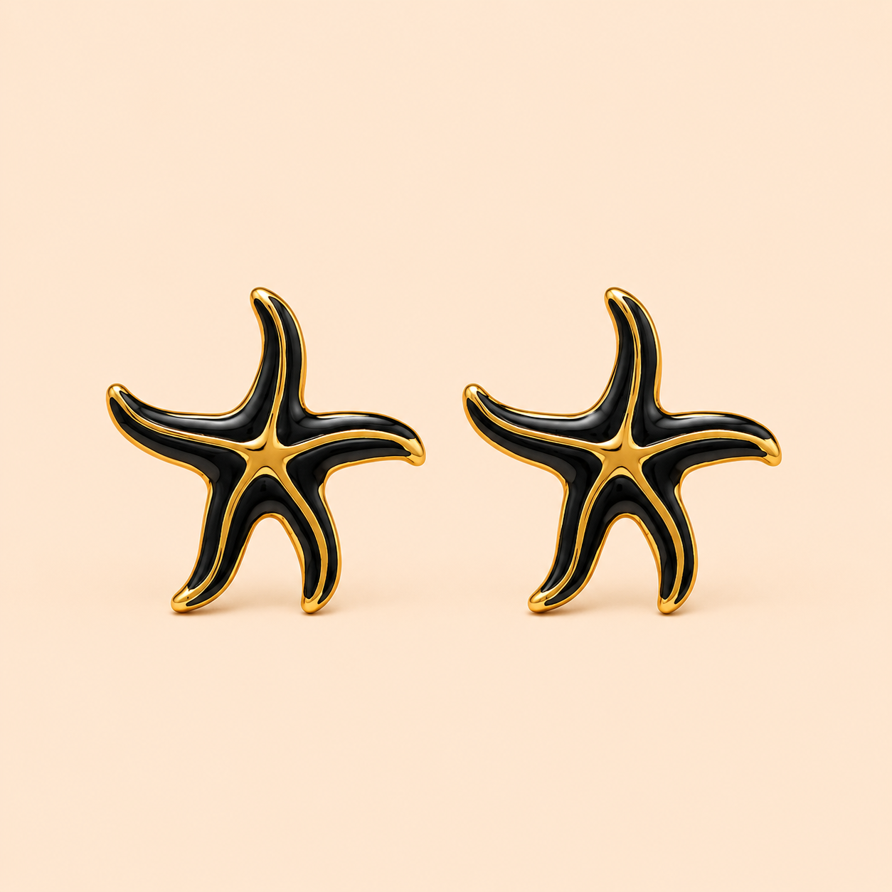 Black Starfish Stud Earrings for Women | Premium Anti-Tarnish Ocean-Inspired Earrings