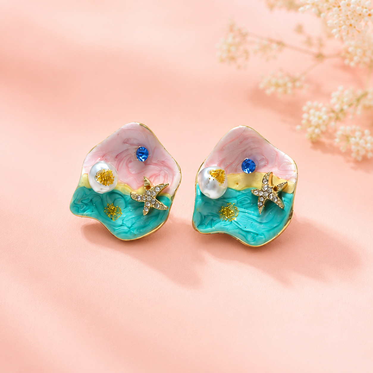 Ocean Charm Abstract Stud Earrings for Women |