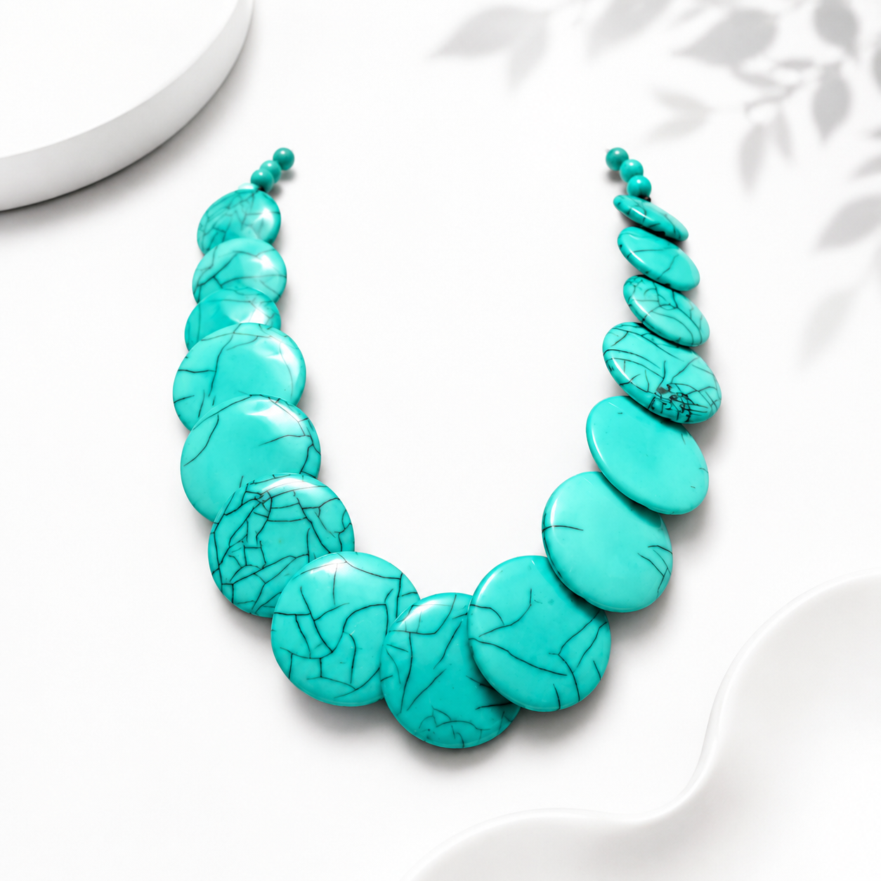Turquoise Tide Disc Statement Necklace