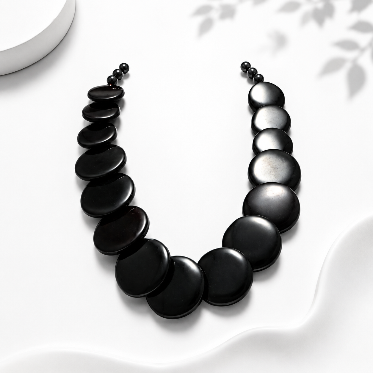 Noir Eclipse Disc Statement Necklace