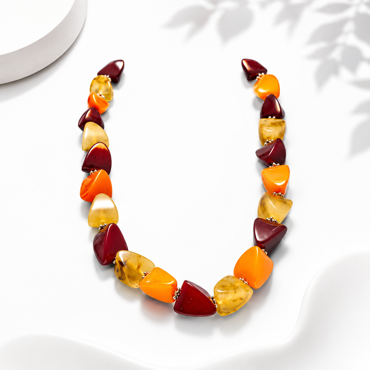 Sunset Aura Abstract Beaded Necklace