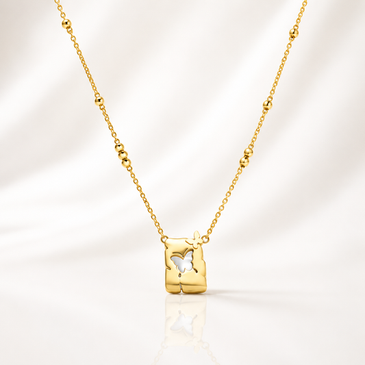 Butterfly Cut Gold Pendant