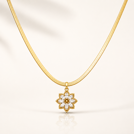 Floral Crystal Charm Pendant