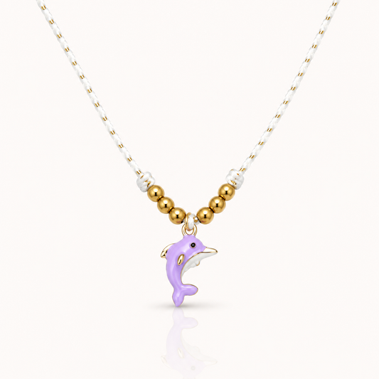 Lavender Dolphin Charm Pendant