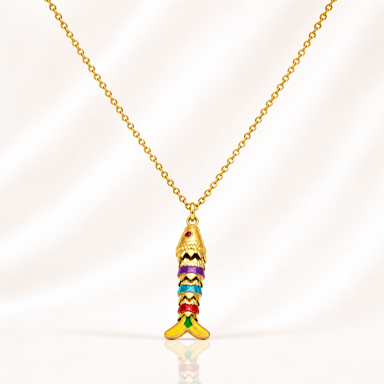 Rainbow Fish Charm Pendant