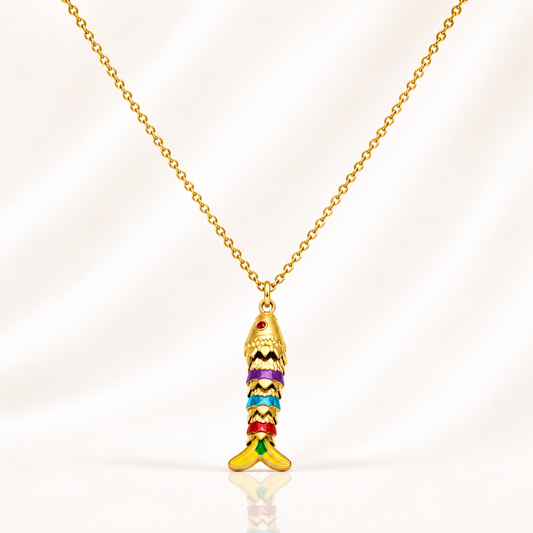 Rainbow Fish Charm Pendant